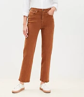 Petite High Rise Straight Jeans Argan Oil