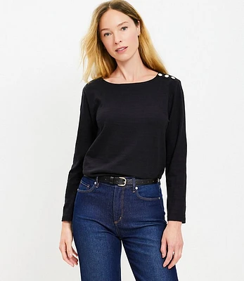 Petite Shoulder Snap Top