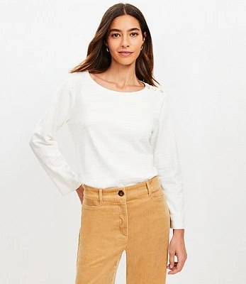 Petite Shoulder Snap Top