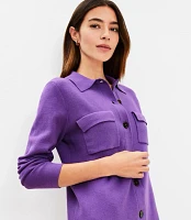 Pocket Mini Sweater Shirtdress