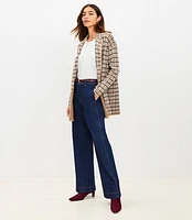 Petite Plaid Open Sweater Blazer