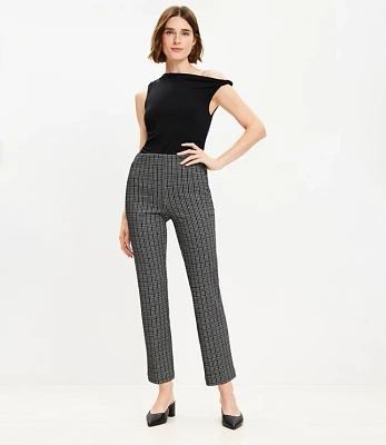 Ponte Straight Pants Plaid