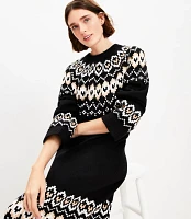 Fair Isle Relaxed Midi Sweater Dress