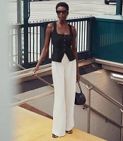 Petite LOFT Versa Crepe Drape Palazzo Pant