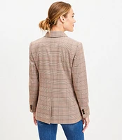 Petite Plaid Double Breasted Blazer