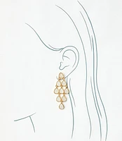 Mother Of Pearl Chandelier Statement Earrings