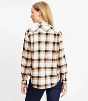 Petite Cotton Flannel Everyday Relaxed Pocket Tunic Shirt