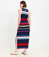 Petite Striped Racerback Midi Dress