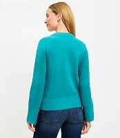 Ribtrim Flare Sleeve Sweater