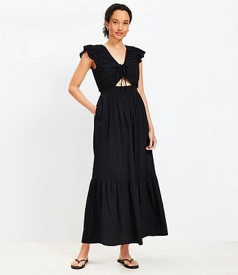 LOFT Beach Cutout Tiered Maxi Dress