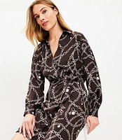 Chain Print Mini Wrap Dress