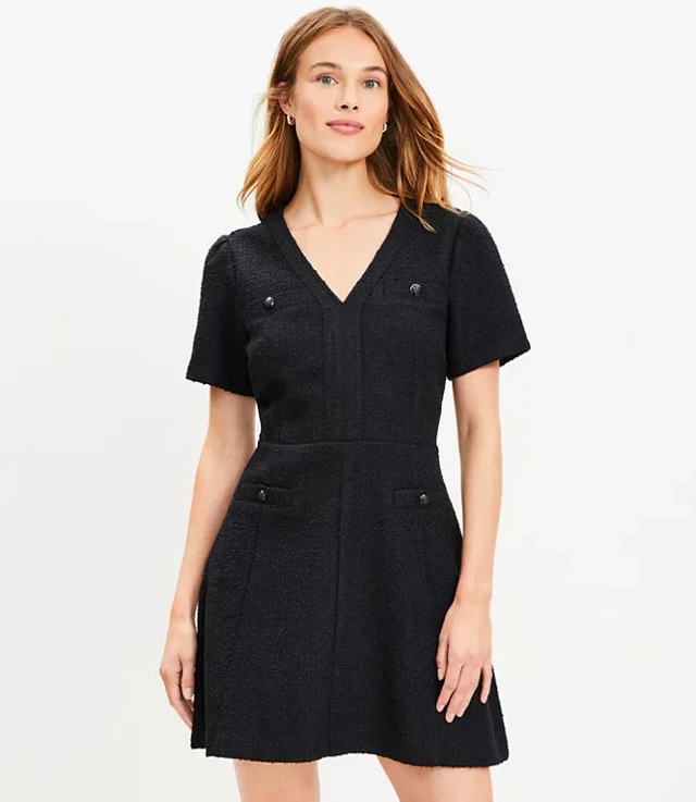 Loft Petite Tweed Mini Flare Pocket Dress | The Summit Loft Petite Tweed Mini Flare Pocket Dress | The Summit
