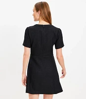 Petite Tweed Mini Flare Pocket Dress