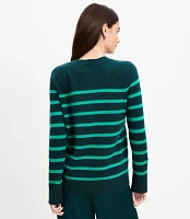 Stripe Relaxed V-Neck Sweater