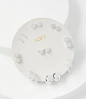 Sparkle Heart Stud Earring Set