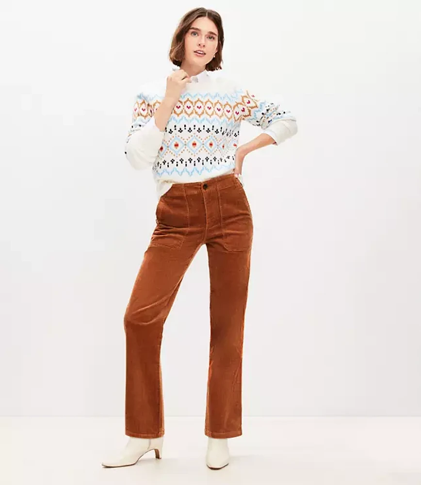 Petite Utility Straight Pants Corduroy