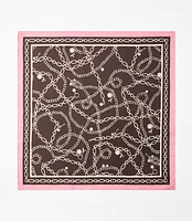 Chain Print Silk Square Scarf