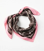 Chain Print Silk Square Scarf