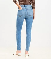 Seamed High Rise Skinny Jeans Light Mid Indigo Wash