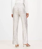 Petite Sequin Straight Pants