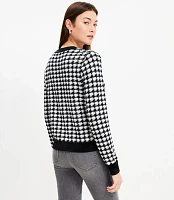 Petite Shimmer Houndstooth Modern Sweater Jacket