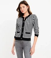 Petite Shimmer Houndstooth Modern Sweater Jacket