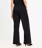 Petite Clean Wide Leg Pants Tuxedo Stripe