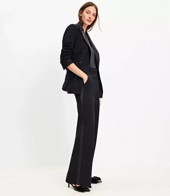 Petite Clean Wide Leg Pants Tuxedo Stripe