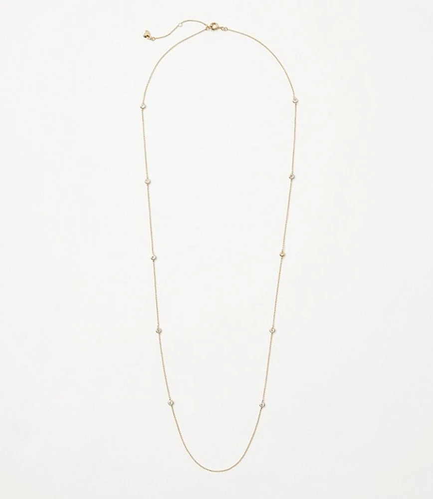 Demi Fine Sparkle Dot Station Necklace