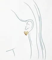 Metal Heart Statement Stud Earrings