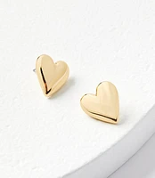 Metal Heart Statement Stud Earrings