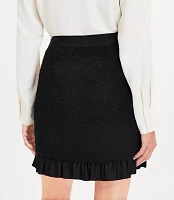 Petite Boucle Ruffle Button Mini Skirt