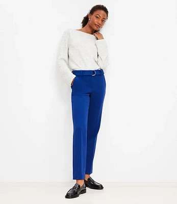 Petite Belted Riviera Slim Pants Doubleface