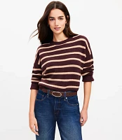 Petite Striped Relaxed Cashmere Sweater