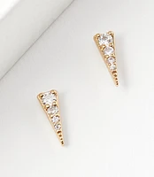 Demi Fine Mini Sparkle Triangle Stud Earrings