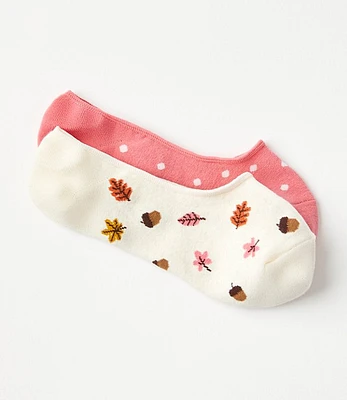 Fall & Dotted No Show Sock Set