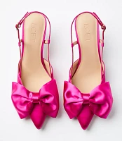 Satin Bow Kitten Heels