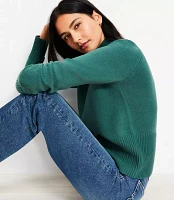 Petite Ribtrim Mock Neck Sweater