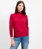 Petite Ribtrim Mock Neck Sweater