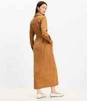 Twill Zip Midi Pocket Dress