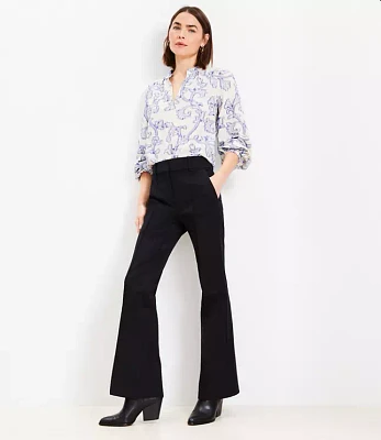 Pintucked Sutton Flare Pants Bi-Stretch