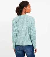 Petite Marled Fluffy Cable Sweater