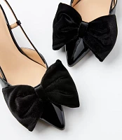 Velvet Bow Kitten Heels