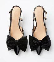 Velvet Bow Kitten Heels