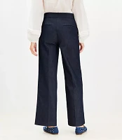 Petite Curvy Coin Pocket Clean Wide Leg Pants Twill