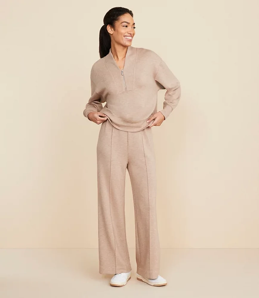 Petite Lou & Grey Heathered Scubasoft Pintucked Wide Leg Pants