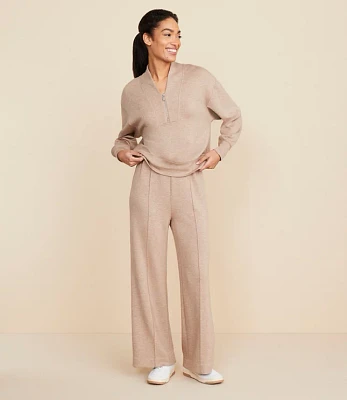 Petite Lou & Grey Heathered Scubasoft Pintucked Wide Leg Pants