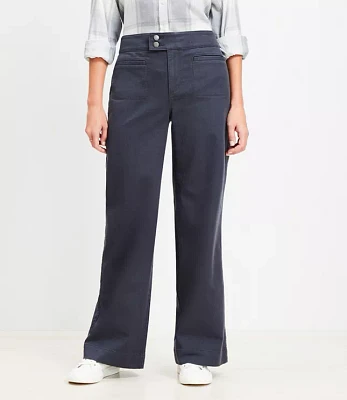 Petite Curvy Palmer Wide Leg Pants Twill