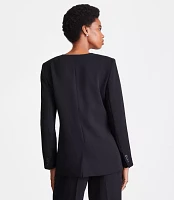 LOFT Versa Crepe Drape Collarless Blazer