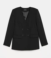 LOFT Versa Crepe Drape Collarless Blazer